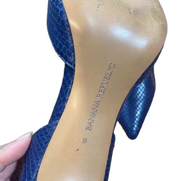 Banana Republic Leather Tassel Lace Up Ankle Pointed Stiletto Heel Blue Women 6 - Picture 10 of 10